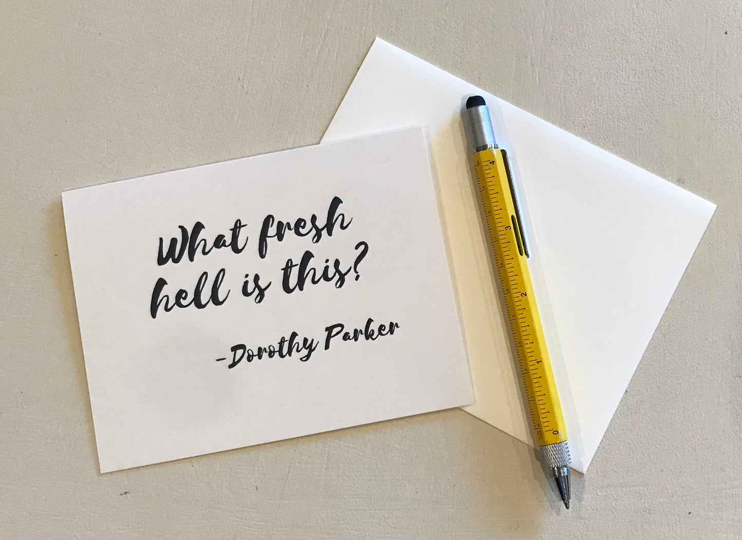 What fresh hell is this Dorothy Parker quote greeting card